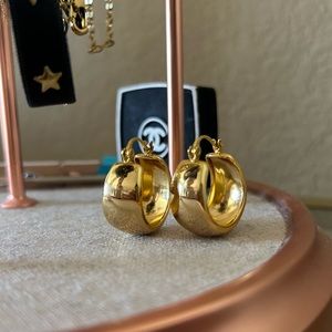 14K gold filled wide hoops